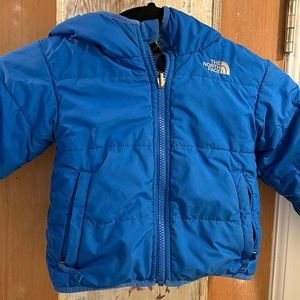 North face reversible puffer jacket with hood